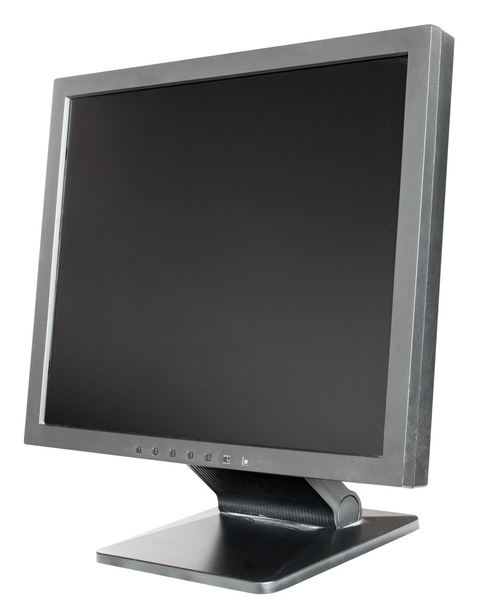 staré použité černý Lcd monitor izolované na bílém - Fotografie, Obrázek