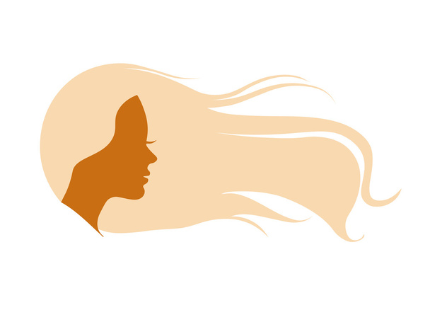 Vectorillustratie van vrouw silhouet met mooie haren - Vector, afbeelding
