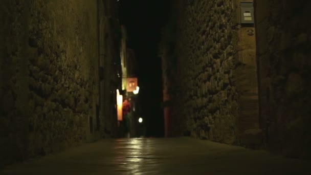 Cuatro amigos multiétnicos están caminando por la noche
  - Metraje, vídeo