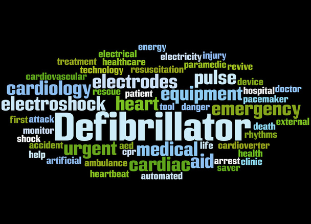 Defibrillator, Word Cloud Konzept 3 - Foto, Bild