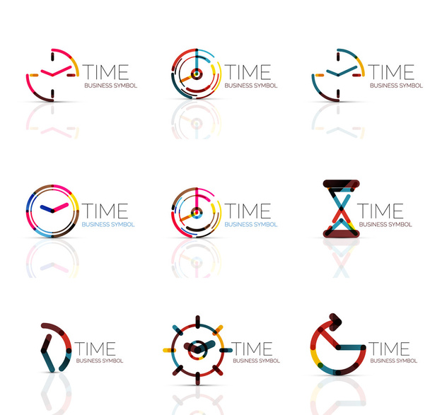 Geometryczne zegar i czas zestaw ikon - Wektor, obraz
