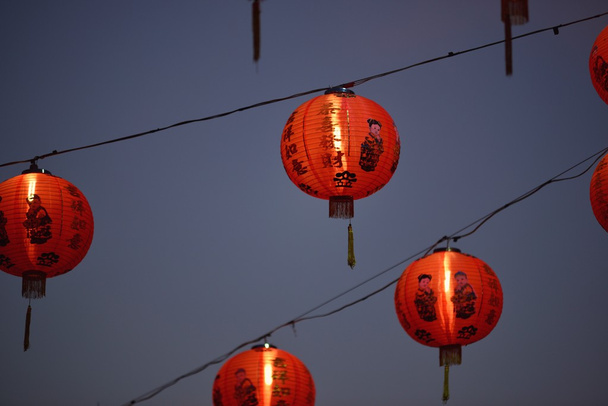 Chinese lanterns decorated beautiful in Chinese. - Photo, Image