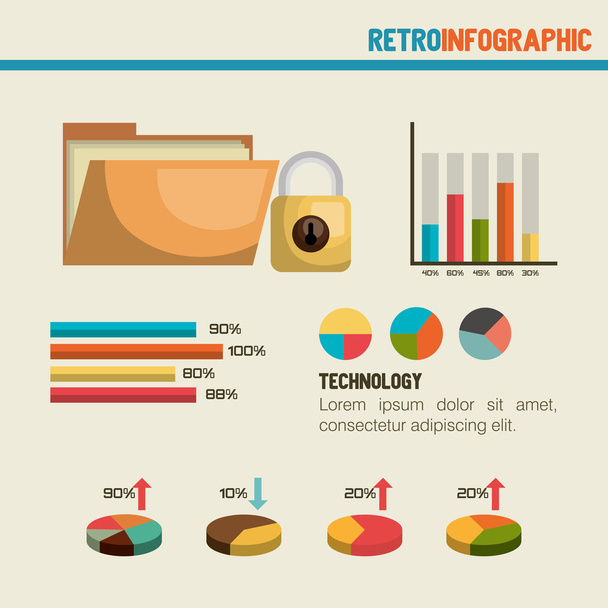 Retro Infographic Design - Vektor, kép