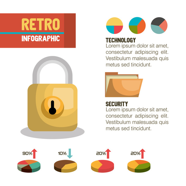 retro infographic design - Vector, Image