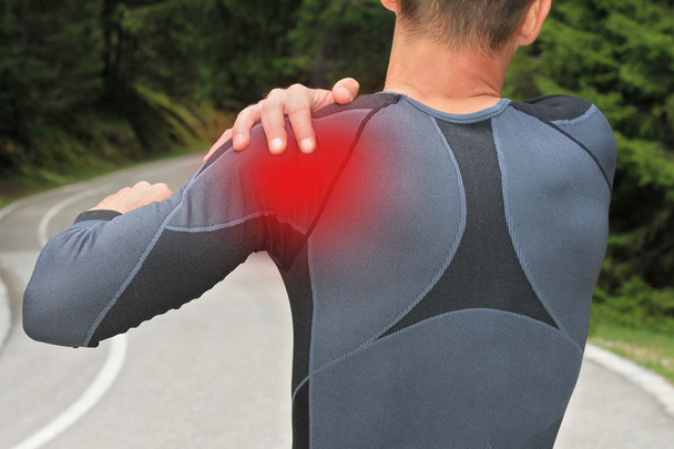 Sport injury, Man with shoulder pain - Photo, Image