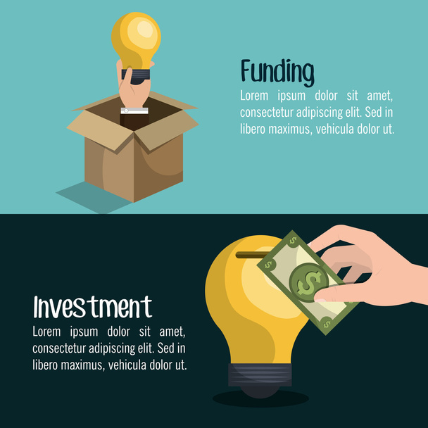 Finanzierung und Investitionsgestaltung - Vektor, Bild
