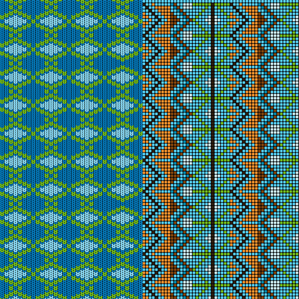 Two patterns knitted - Vector, Image