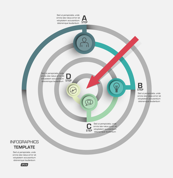 Celem poziomy infografiki szablonu schemat - Wektor, obraz