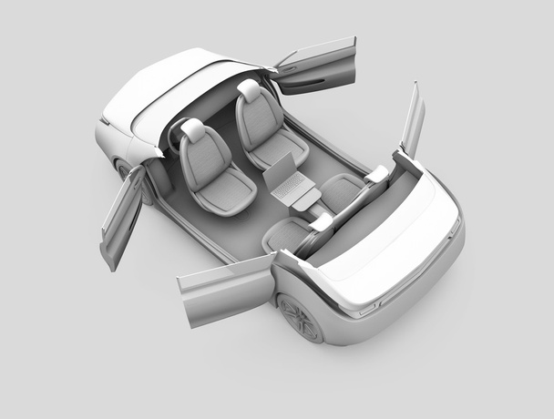 粘土自動運転車模型のレンダリング - 写真・画像