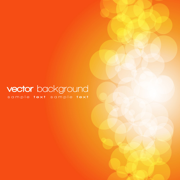 glinsterende oranje licht achtergrond met tekst - vector - Vector, afbeelding