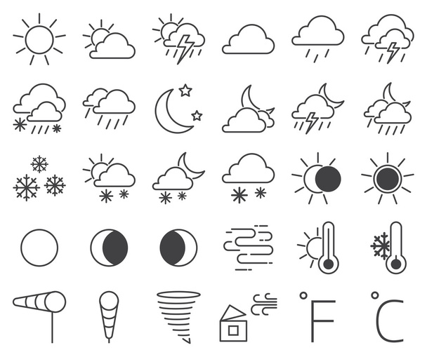 Conjunto de ícones meteorológicos ilustração vetorial
. - Vetor, Imagem