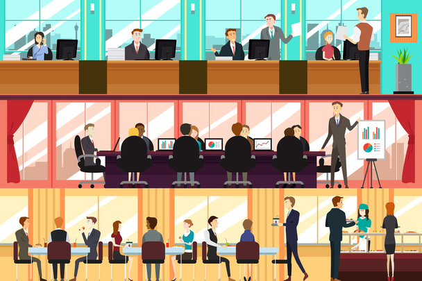 Businesspeople in an Office - Vector, Image