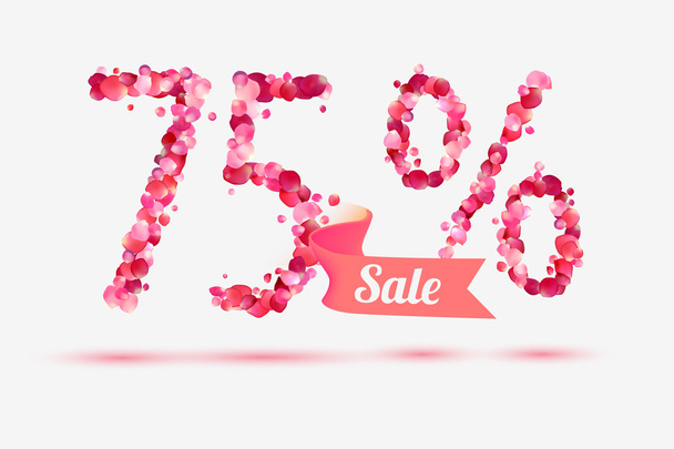 settantacinque (75) punti vendita. Cifre di petali di rosa
 - Vettoriali, immagini