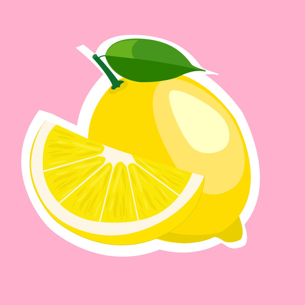 Лимонний шматочок плоский Векторні ілюстрації
. - Вектор, зображення