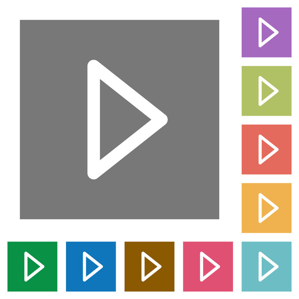 Media play square flat icons - Vector, Image
