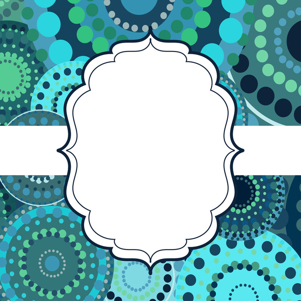 Patterned frame background invitation circular ornament blue - Vector, Imagen