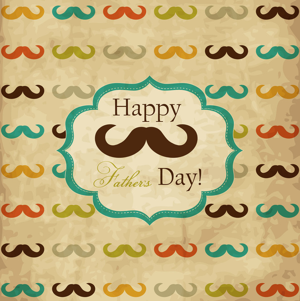 Card with mustache for Father's Day - Vector, Image