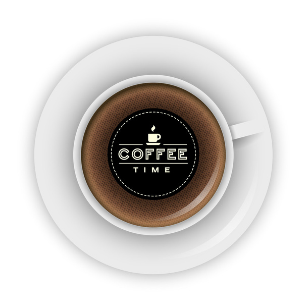 taza de café en platillo - Vector, Imagen