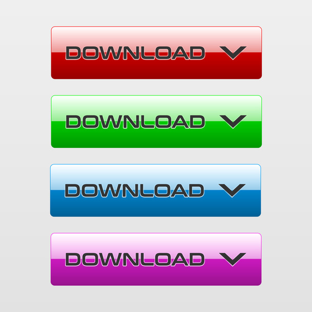 Set of download buttons - Vektor, Bild