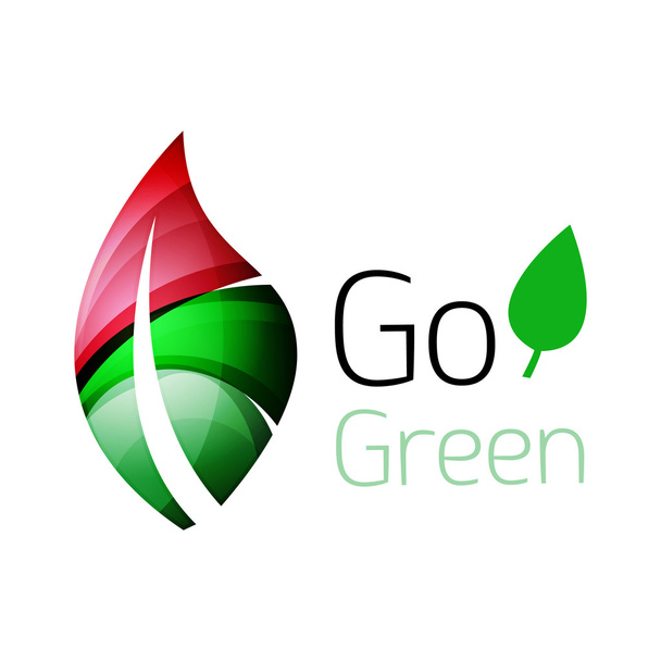 Kleurrijke blad logo. Geometrisch abstracte pictogram. Aard of eco-concept - Vector, afbeelding