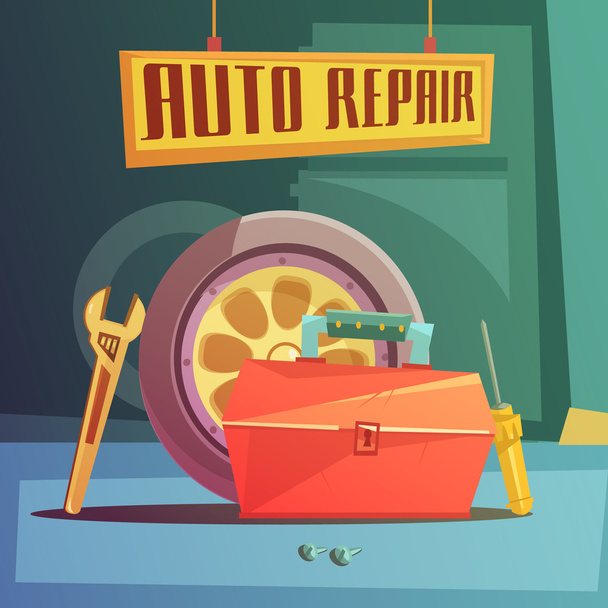 Illustration de réparation automobile
 - Vecteur, image