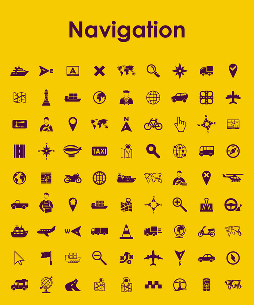 Set of navigation simple icons - Vector, Image