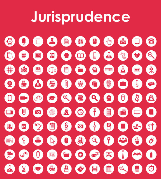 Set of jurisprudence simple icons - Vector, Image