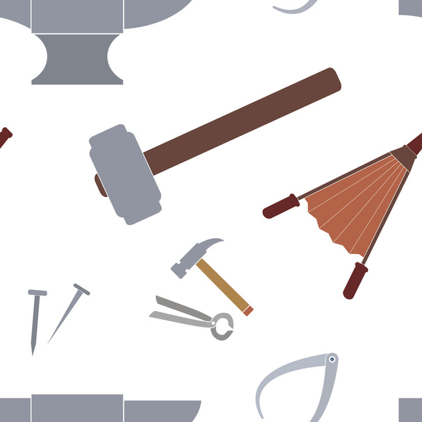 Patrón sin costuras con herramientas de herrero
  - Vector, imagen