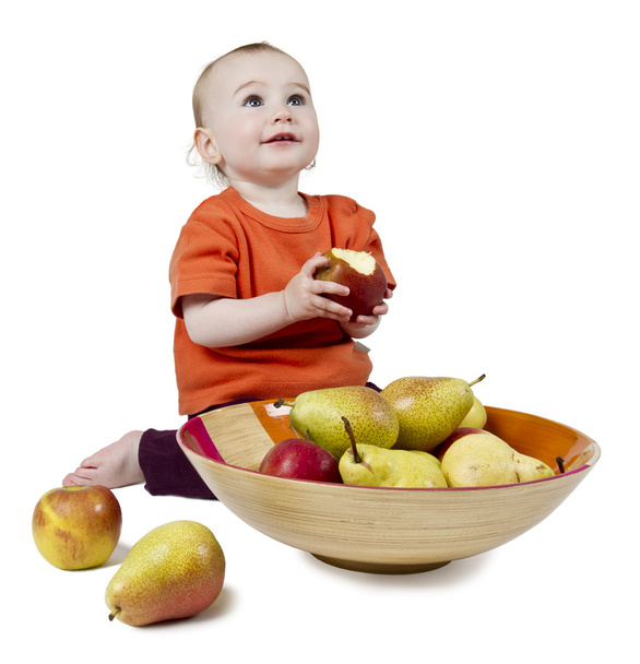 dítě s jablky - Fotografie, Obrázek