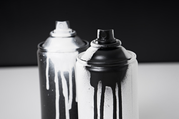 black and white spray paint bottle - Фото, зображення