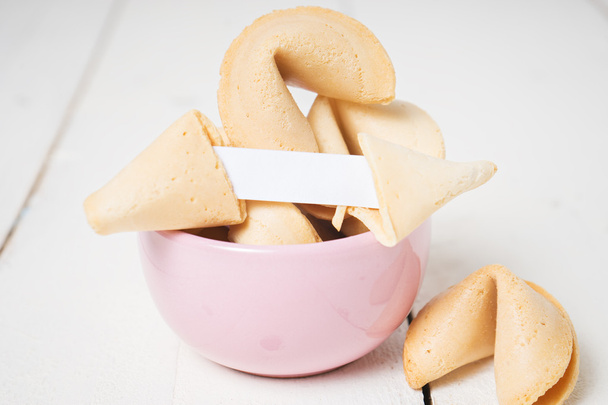 Fortune cookies on the white wood  background - Photo, Image