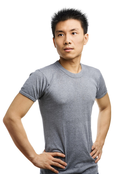 Fitness Asian young man looking away - Фото, зображення