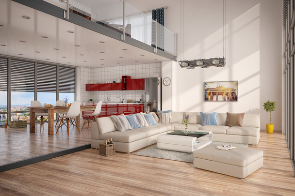 3d renderização de loft moderno
 - Foto, Imagem