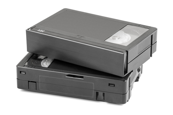 Casetes de vídeo VHS-C sobre fondo blanco
 - Foto, imagen