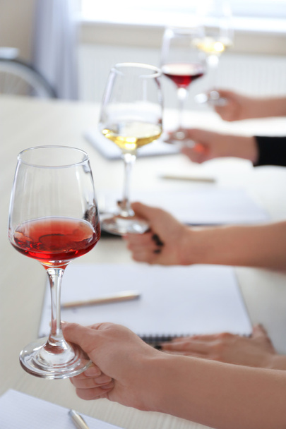 Experts tasting new sorts of wine   - Foto, Imagem