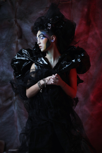 Dark Beautiful Gothic Princess.Halloween party. - Zdjęcie, obraz