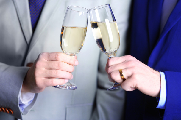 Two homosexuals drink champagne - Photo, Image