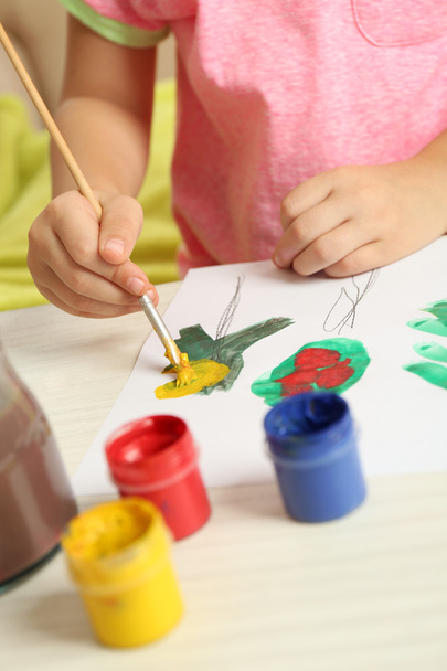 Child drawing closeup - Foto, Imagen