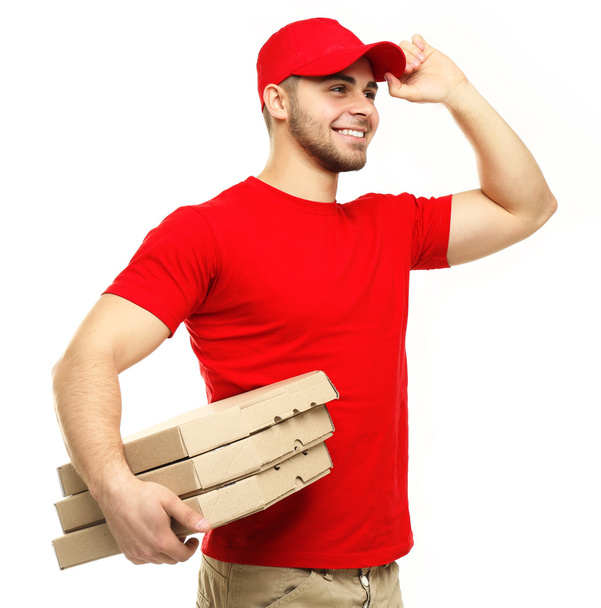 Young man holding pizza   - Foto, immagini