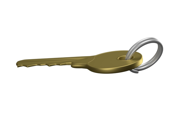 Zlatý klíč s stříbrným kroužkem - Fotografie, Obrázek