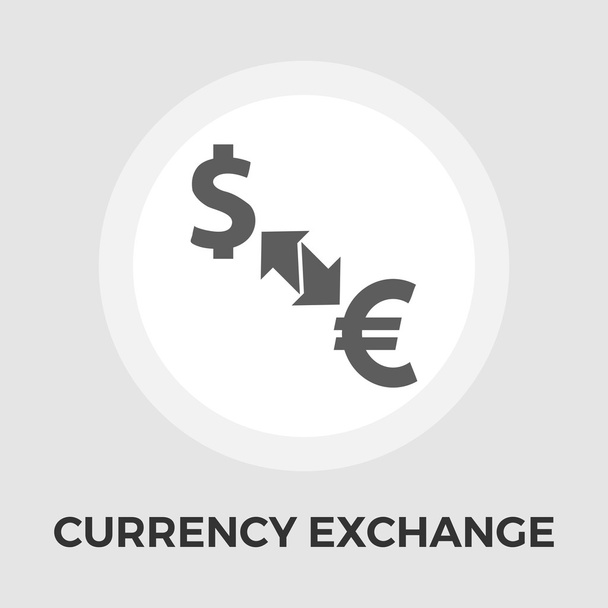 Επίπεδη εικονίδιο του φορέα ανταλλαγής νομίσματος - Διάνυσμα, εικόνα