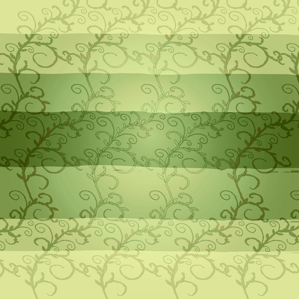 Background with curls on a green background - Vetor, Imagem