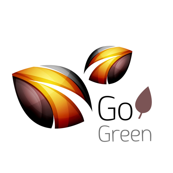 Logotipo colorido da folha. Ícone abstrato geométrico. Natureza ou conceito ecológico
 - Vetor, Imagem