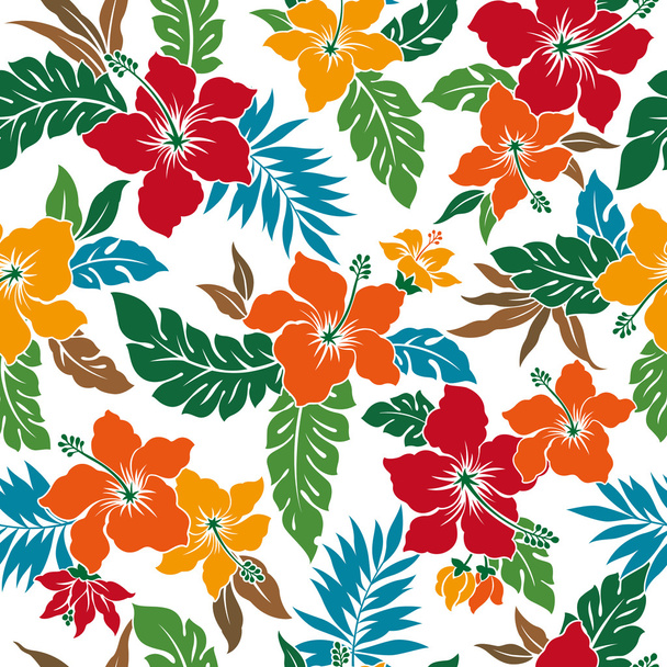 Tropical flower pattern - Wektor, obraz