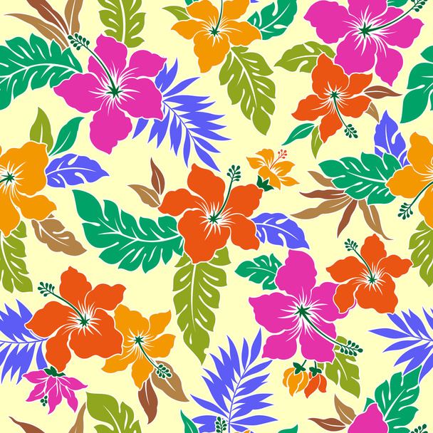 Tropical flower pattern - Vector, Image
