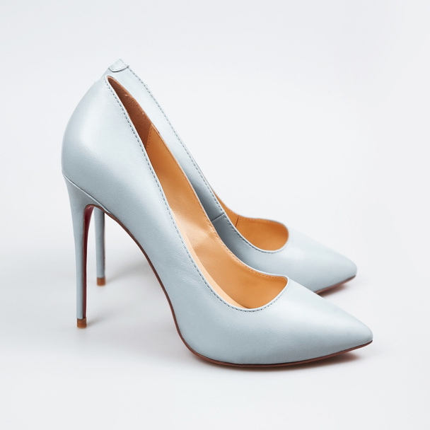 Zapatos de tacón alto azul femenino
 - Foto, imagen