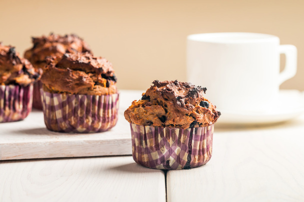 Muffins de cenoura com blueberrie
 - Foto, Imagem