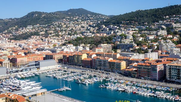 Haven met jachten in Nice - Foto, afbeelding