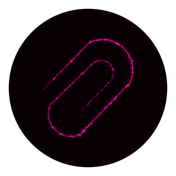 Ikona z růžového světla na černém pozadí - Vektor, obrázek