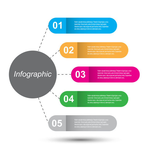 Infographic design template με ετικέτες χαρτιού.  - Διάνυσμα, εικόνα